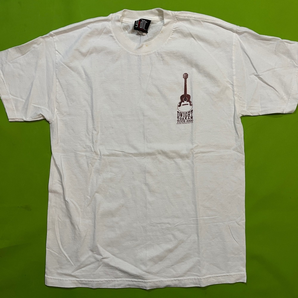 Vintage Dwight Yoakam Tour 2000 T-Shirt Giant White Mens Large Concert Graphic